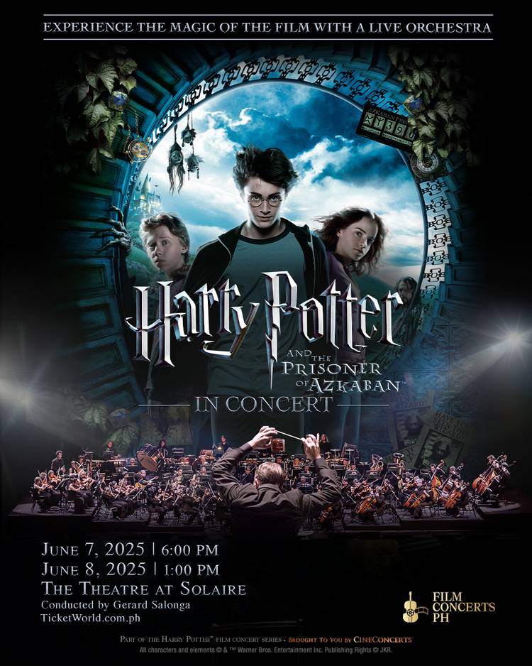 Poster for Harry Potter and the Prisoner of Azkaban live orchestra concert at The Theatre at Solaire, June 2025