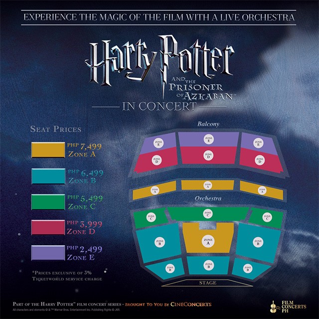 Seating chart and ticket prices for Harry Potter and the Prisoner of Azkaban in Concert