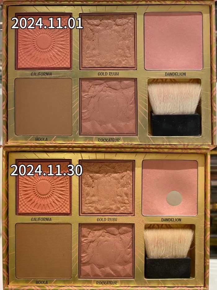 Skincare product different color tones makeup