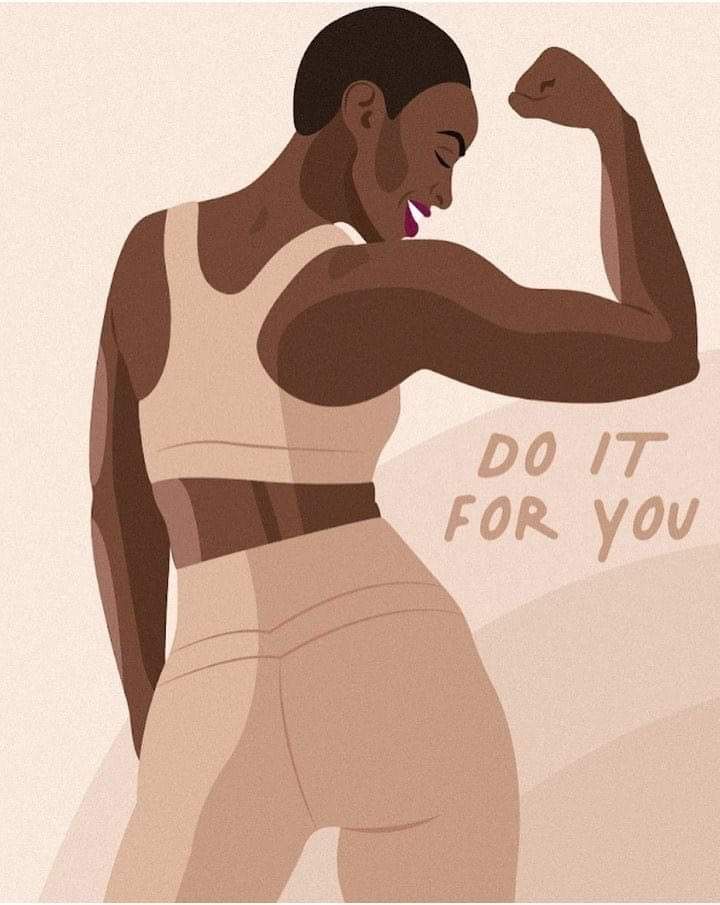 An illustration of a strong woman flexing her bicep with the motivational text 'Do It For You'
